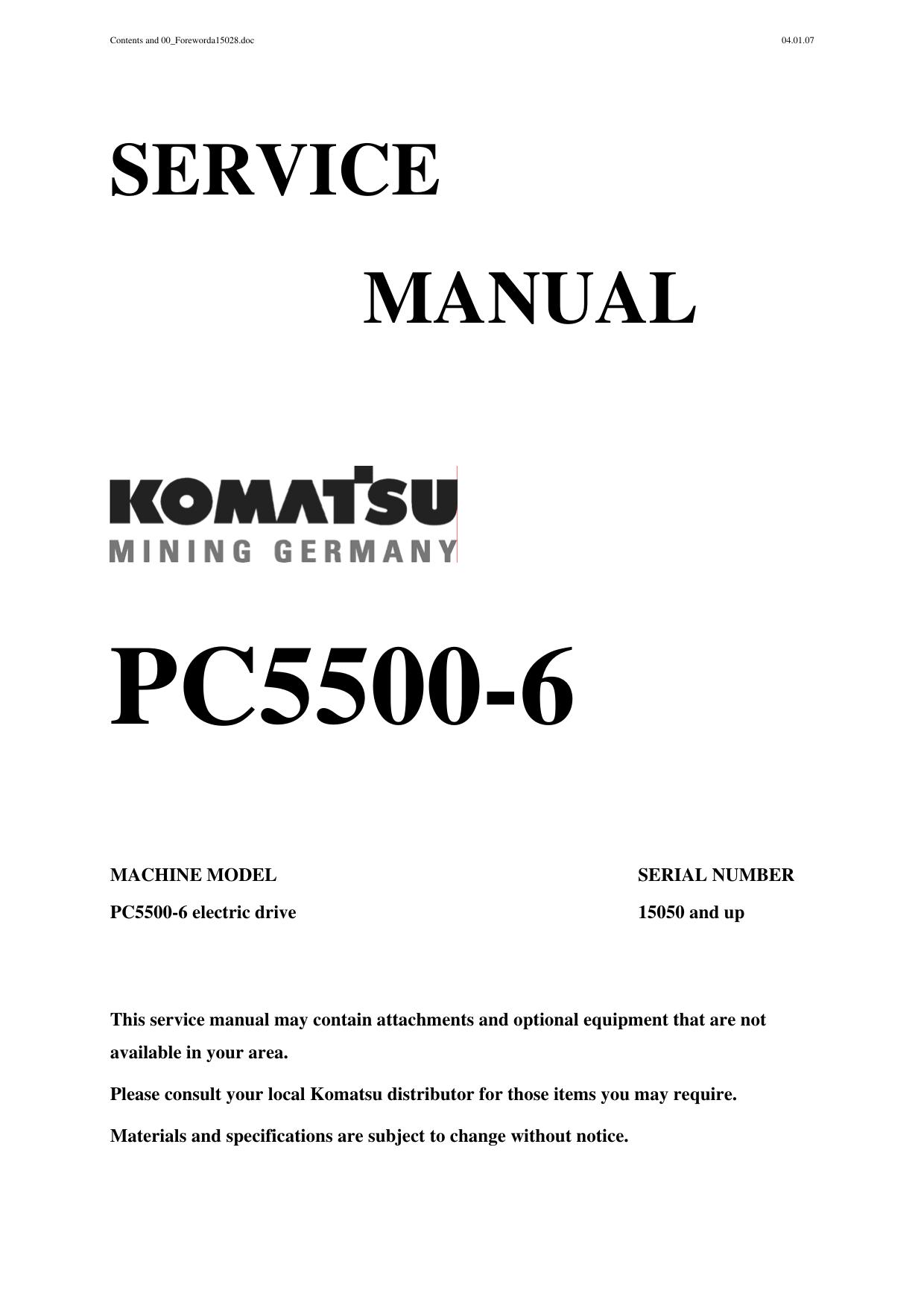 PC5500-6 SERVICE MANUAL